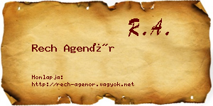 Rech Agenór névjegykártya